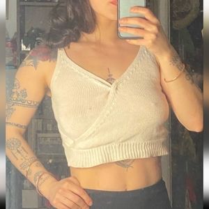 Optimum brand knit cream tank top size SM